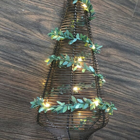 Rustic Christmas Decor Iron Tree with Garland Lights - Picture 6 of 10